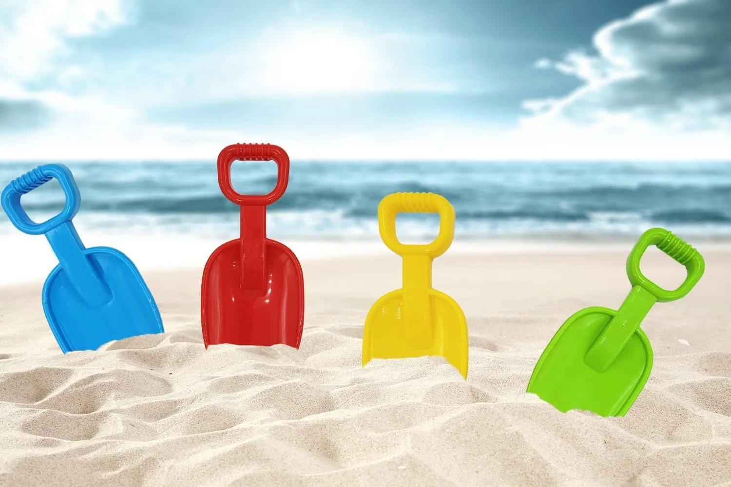 Beach Toys Sand Shovel Day Play Set, 10.5" Inch Shovel, Birthday Treats for Boys and Girls (8-Pack)