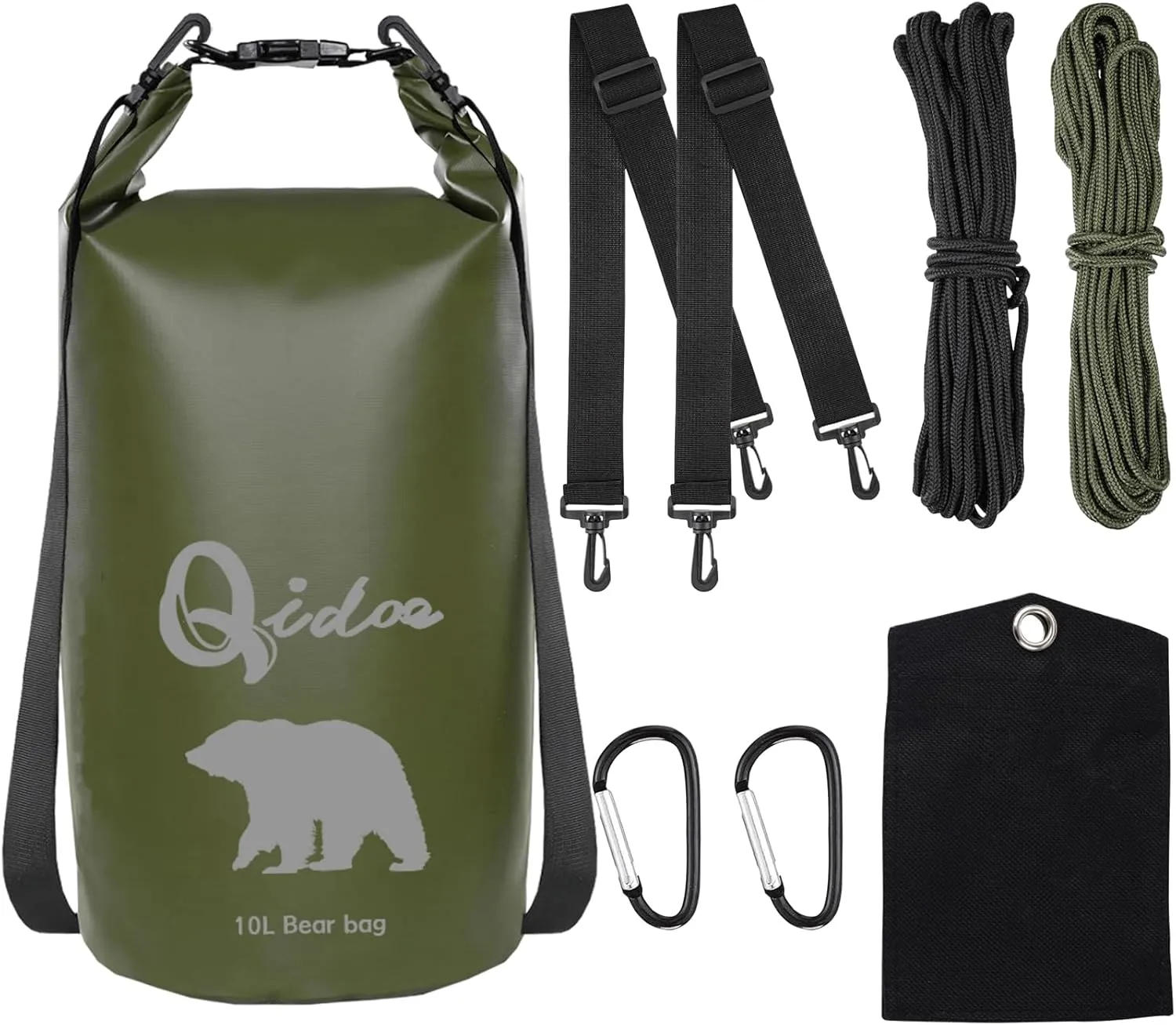 Bear Food Bag for Camping Ultralight Food Bag Hanging System 10 L Waterproof Bear Bag Pulley Systems Includes Waterproof Bear Bag, Nylon Ropes, Hooks for Camping Backpacking