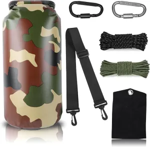 Bear Food Bag Hanging System, Ultralight Camping Bear Bag Kit Include 10L Waterproof Bear Bag, Pulley System with Survival Utility Ropes, Clips, Rock Pouch and Instructions
