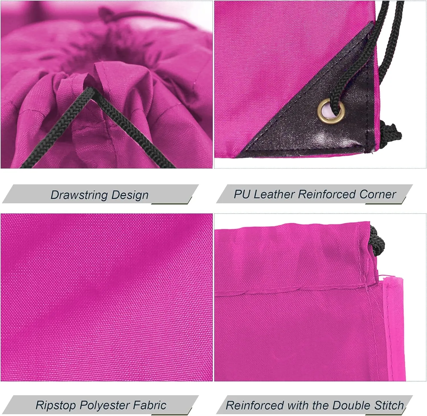 BeeGreen Drawstring Backpack Bags 20,30,50 Packs Reflective String Bags for Gym Sport Trip Cinch Sack DIY for Women Men