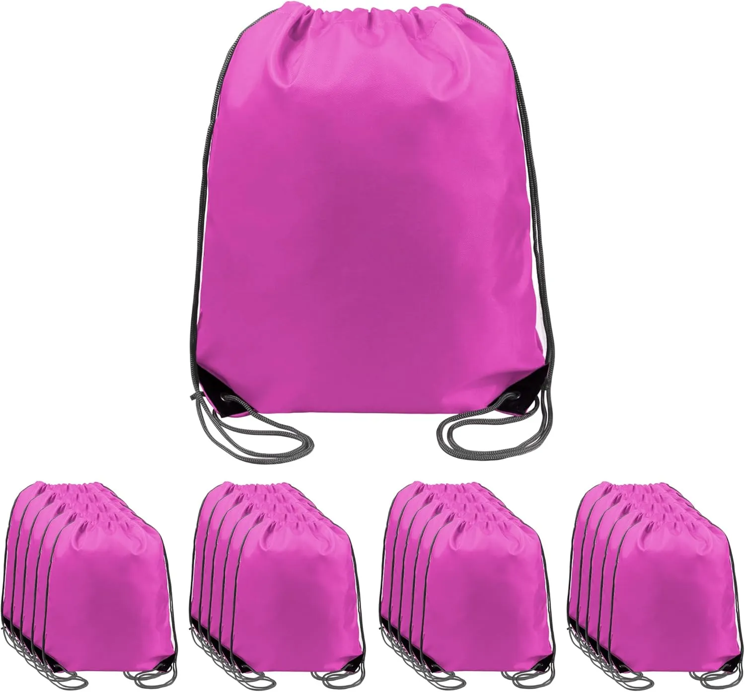 BeeGreen Drawstring Backpack Bags 20,30,50 Packs Reflective String Bags for Gym Sport Trip Cinch Sack DIY for Women Men