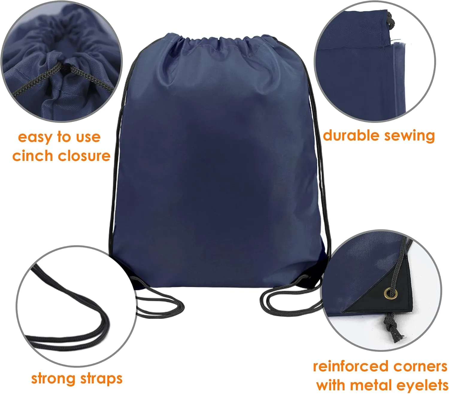 BeeGreen Drawstring Backpack Bags 20,30,50 Packs Reflective String Bags for Gym Sport Trip Cinch Sack DIY for Women Men