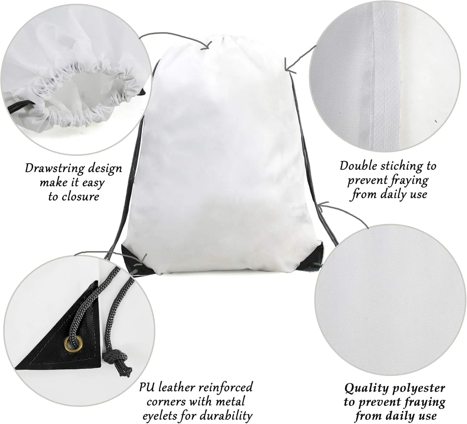 BeeGreen Drawstring Backpack Bags 20,30,50 Packs Reflective String Bags for Gym Sport Trip Cinch Sack DIY for Women Men