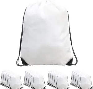 BeeGreen Drawstring Backpack Bags 20,30,50 Packs Reflective String Bags for Gym Sport Trip Cinch Sack DIY for Women Men
