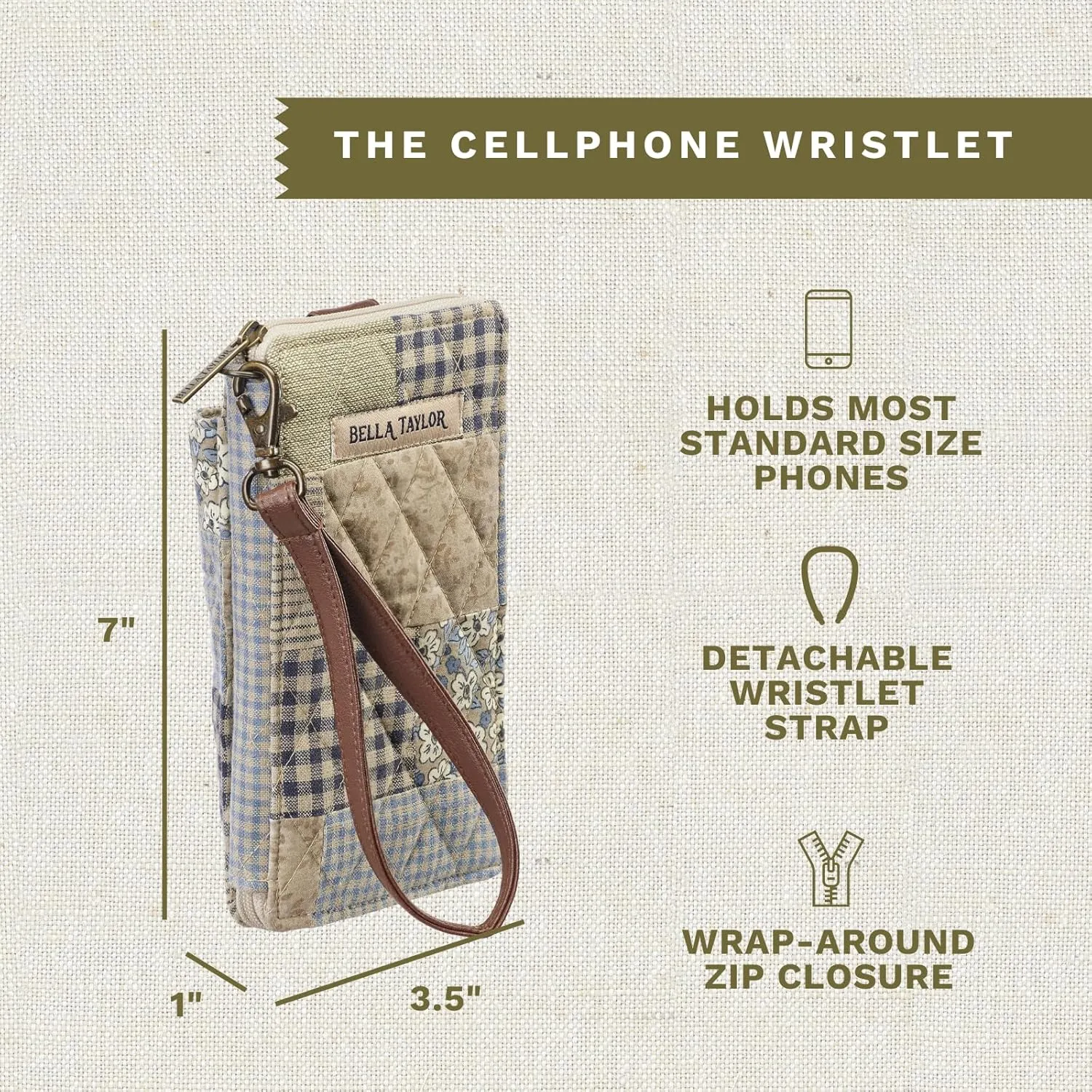 Bella Taylor Cell Phone Wristlet Wallet for Women with Smartphone Pocket and RFID Protection