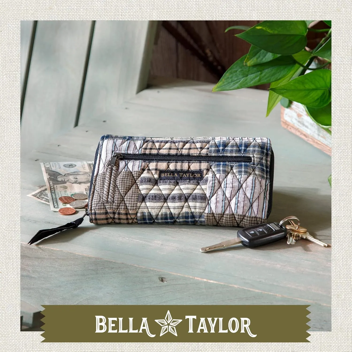 Bella Taylor Wrist Strap Wallet for Women | Multi Card Zip Around Wallet with RFID Protection and Wristlet Strap