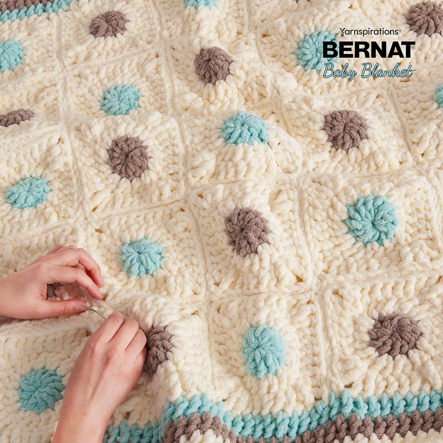 Bernat Baby Blanket Baby Blue Yarn - 3 Pack of 100g/3.5oz - Polyester - 6 Super Bulky - 72 Yards - Knitting/Crochet