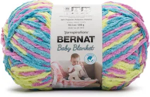 Bernat BABY BLANKET BB Jelly Beans Yarn - 1 Pack of 10.5oz/300g - Polyester - #6 Super Bulky - 220 Yards - Knitting/Crochet