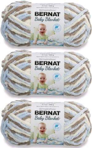 Bernat Baby Blanket Little Cosmos Yarn - 3 Pack of 100g/3.5oz - Polyester - 6 Super Bulky - 72 Yards - Knitting/Crochet