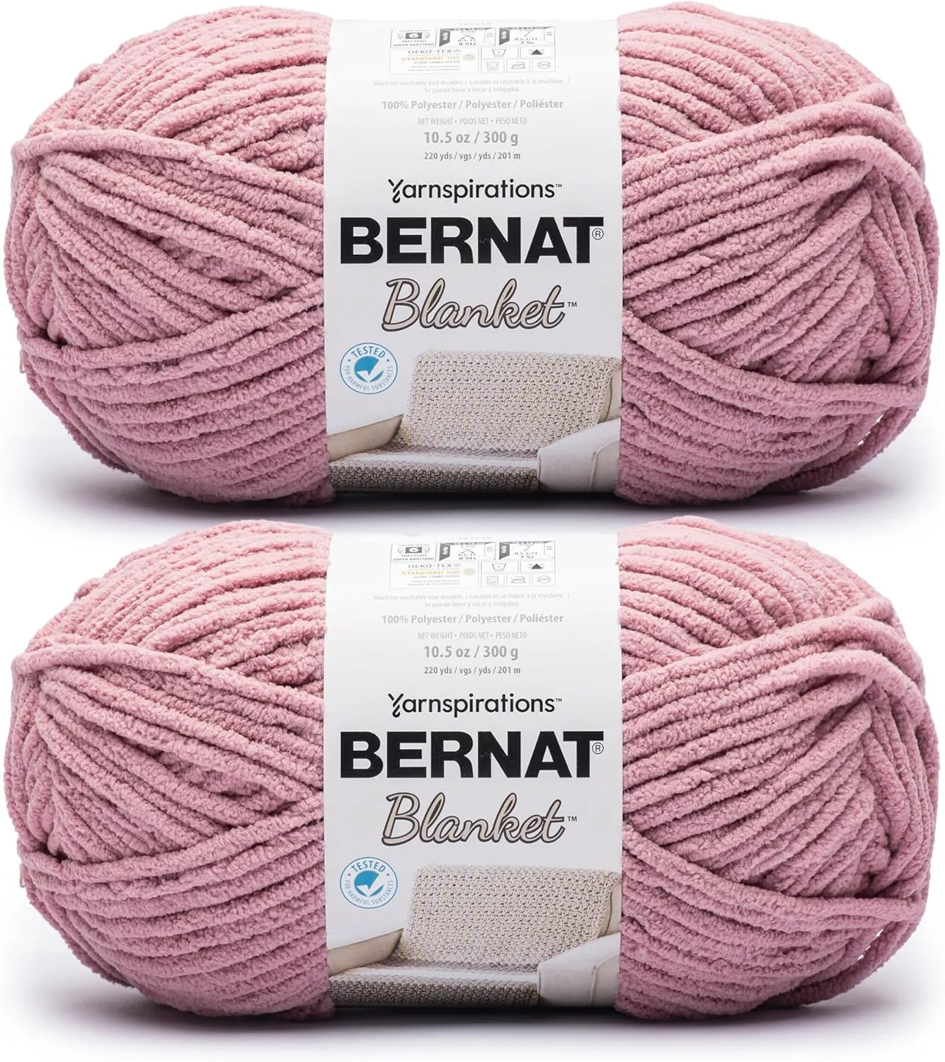 Bernat Blanket - 2 Pack of 220 Yards/10.5 oz Lotus 100% Polyester Yarn