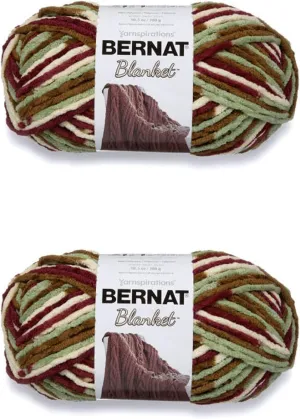 Bernat Blanket Plum Fields Yarn - 2 Pack of 300g/10.5oz - Polyester - 6 Super Bulky - 220 Yards - Knitting/Crochet