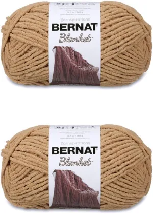Bernat Blanket Sand Yarn - 2 Pack of 300g/10.5oz - Polyester - 6 Super Bulky - 220 Yards - Knitting/Crochet