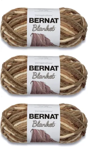 Bernat Blanket Sonoma Yarn - 3 Pack of 150g/5.3oz - Polyester - 6 Super Bulky - 108 Yards - Knitting/Crochet