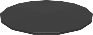 Bestway Flowclear PVC Round 14 Foot Pool Cover for Above Ground Frame Pools with Drain Holes and Secure Tie-Down Ropes, Black (Cover Only)
