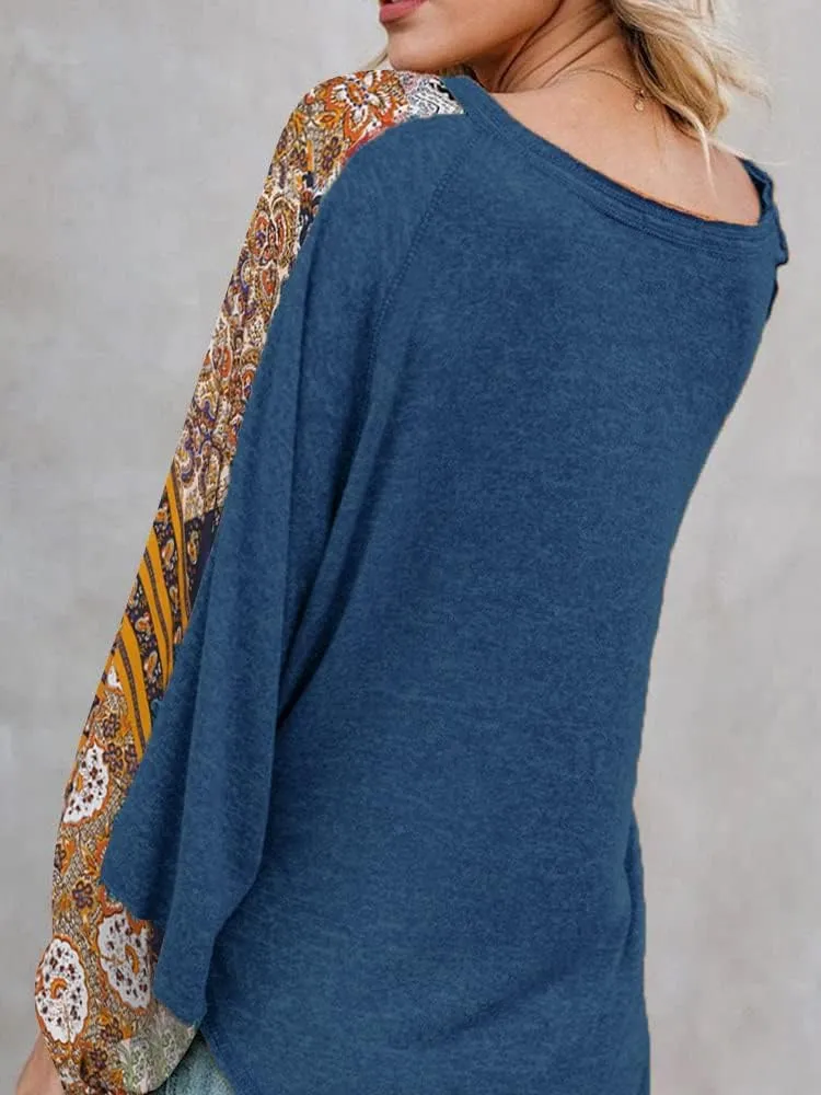 Beyove Boho Tops for Women Long Sleeve Fall Bohemian Casual Loose Fit Shirt Hippie Western Dressy Blouses