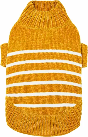 Blueberry Pet Ultra Soft Dog Sweater, Mustard, 10"- Warm Dog Coat for Winter, Coz Dog Sweaters, Small Dog Coat, Soft Dog Fleece Sweater for Small Dog