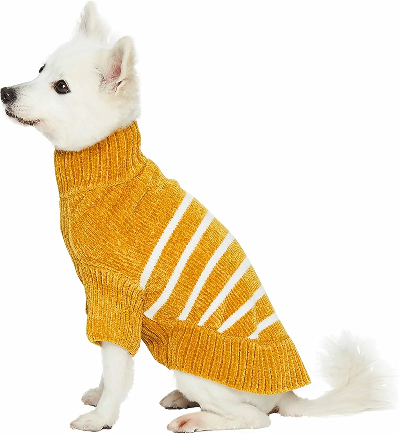 Blueberry Pet Ultra Soft Dog Sweater, Mustard, 10"- Warm Dog Coat for Winter, Coz Dog Sweaters, Small Dog Coat, Soft Dog Fleece Sweater for Small Dog