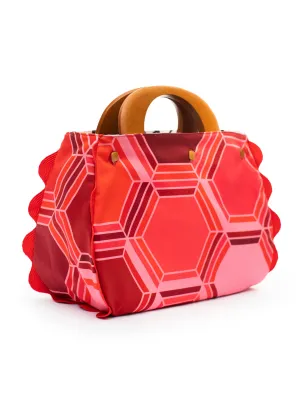 BONNIE cover Honeycomb Red & Fern Black and White