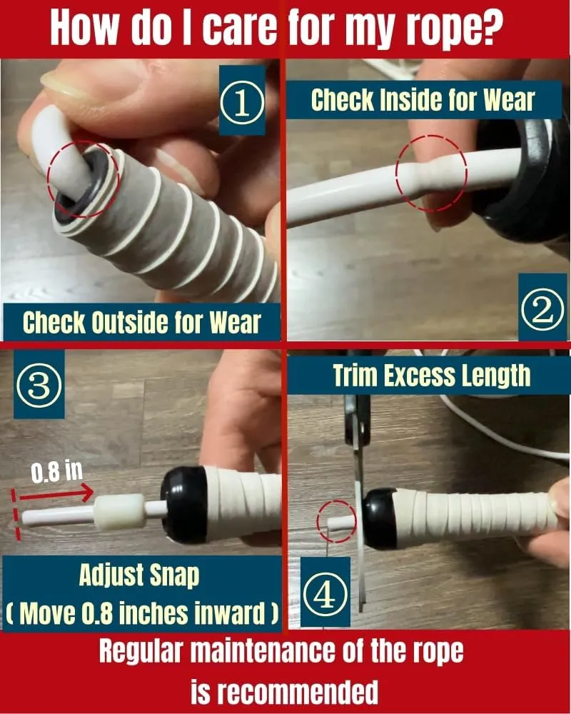 Boxing Jump Rope - Tangle-Free, 16% Heavier than Regular PVC Ropes, Adjustable Length, Hand-Wrapped Anti-Slip Grip Band Included - Ideal Skipping Rope for Boxing Training