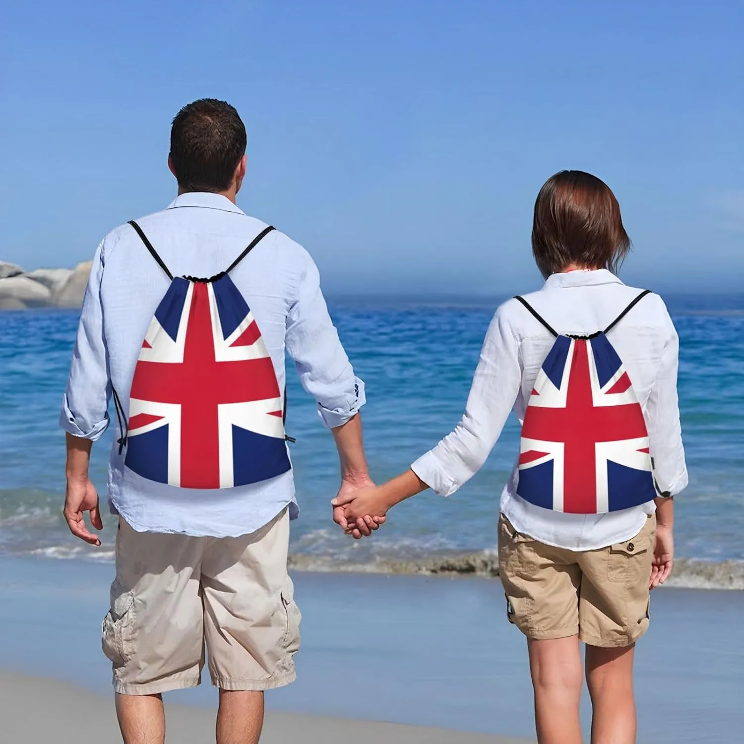 British flag Print Drawstring Bags,Gym Sport Sack Drawstring Bag Suitable for sport Swimming Travel.