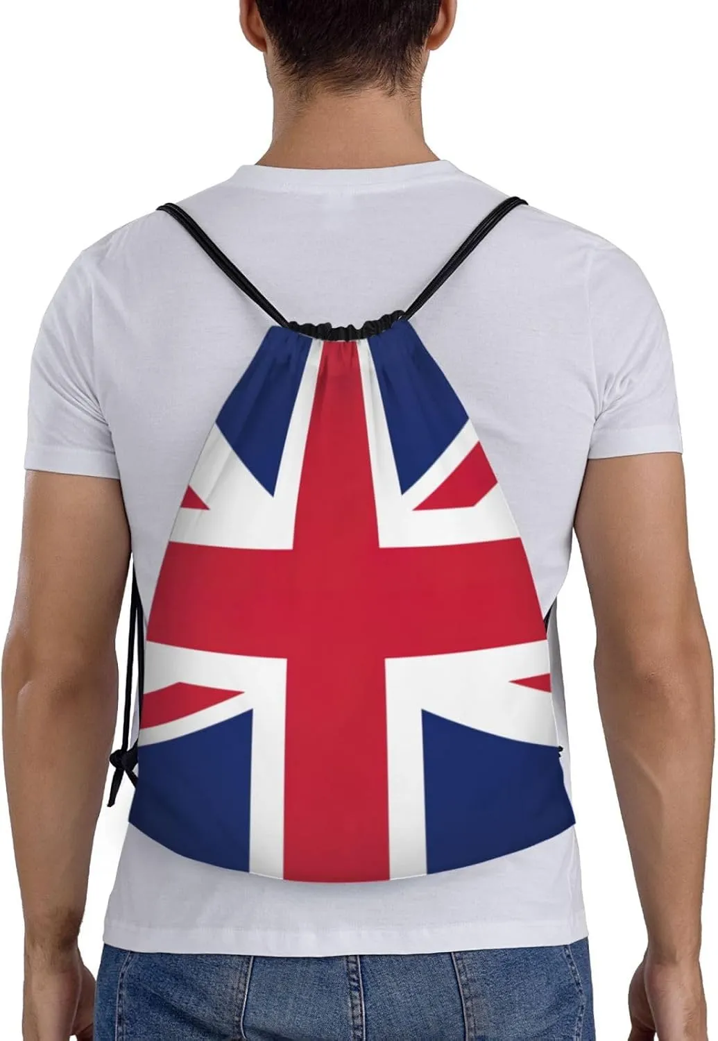 British flag Print Drawstring Bags,Gym Sport Sack Drawstring Bag Suitable for sport Swimming Travel.