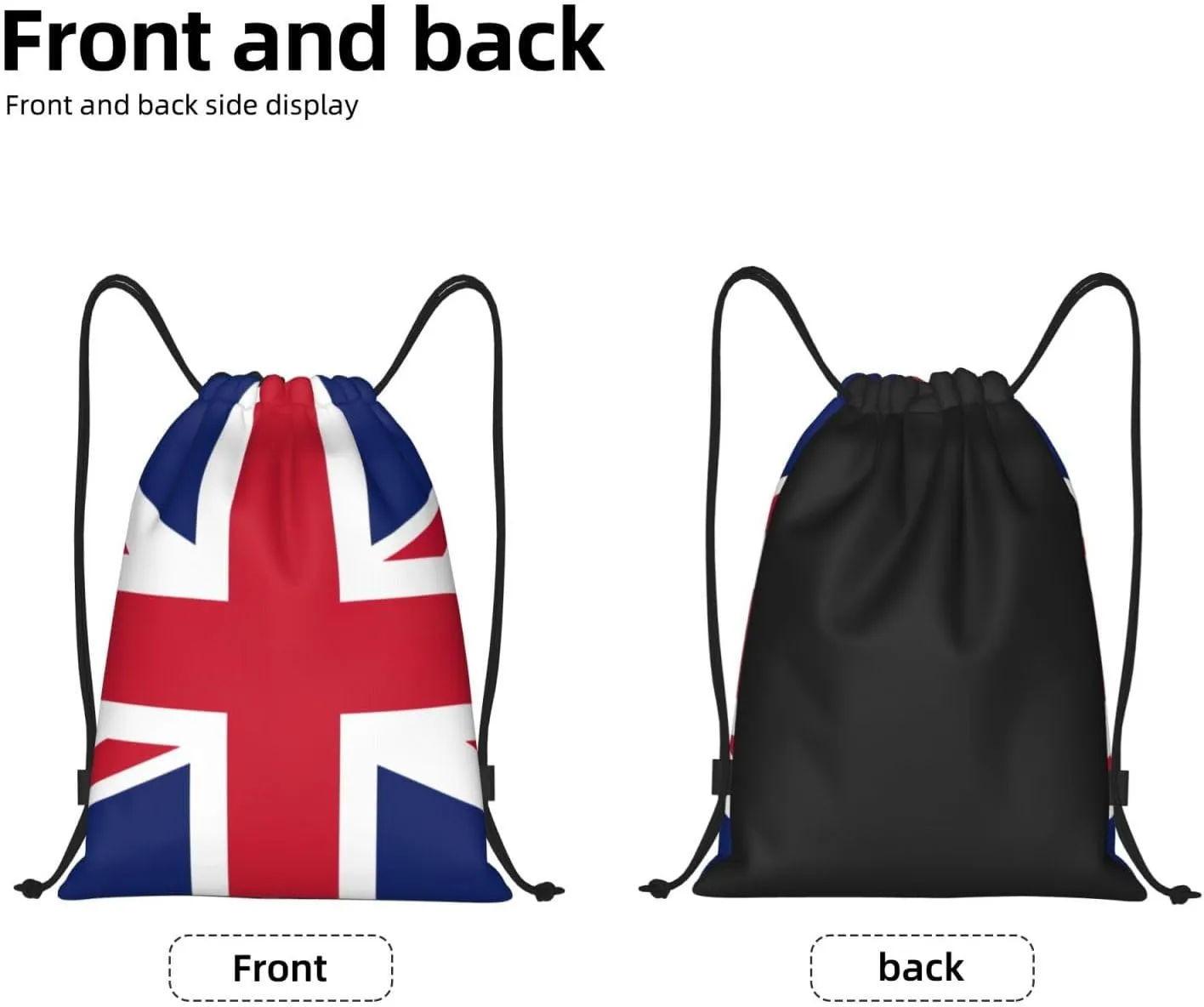 British flag Print Drawstring Bags,Gym Sport Sack Drawstring Bag Suitable for sport Swimming Travel.