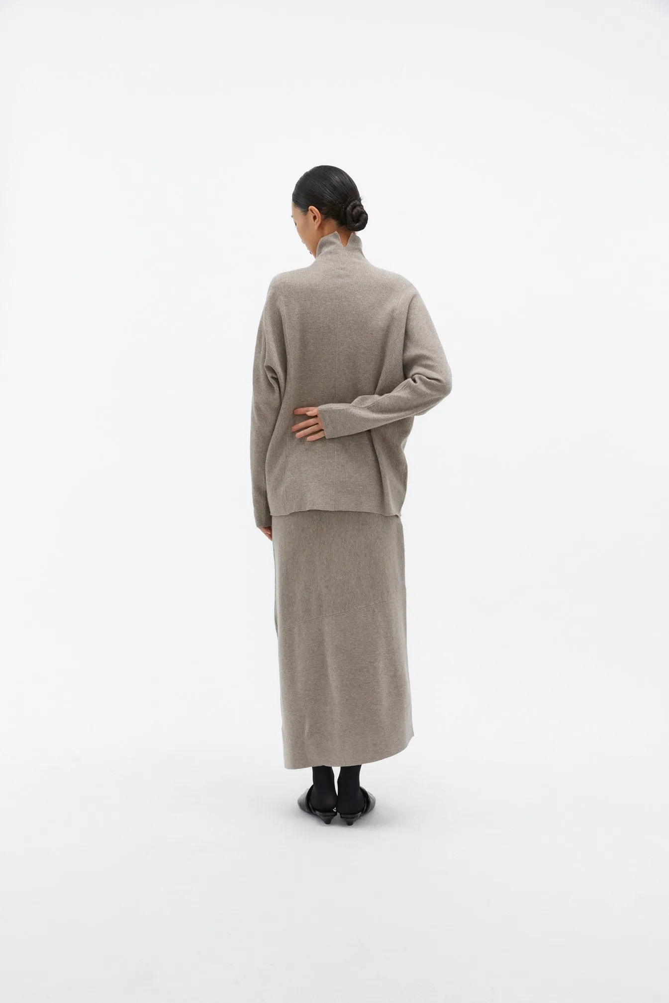 by DOE - Mock-Neck Woven Knit Sweater