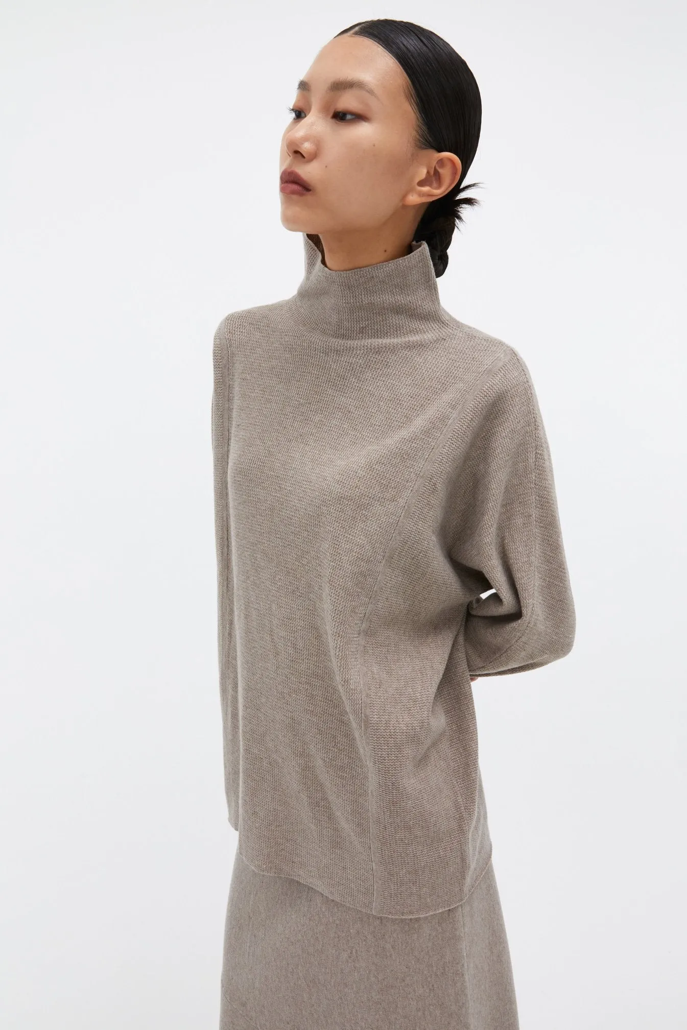 by DOE - Mock-Neck Woven Knit Sweater