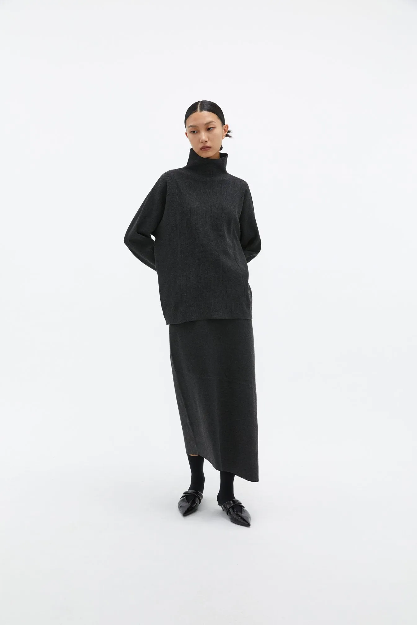 by DOE - Mock-Neck Woven Knit Sweater