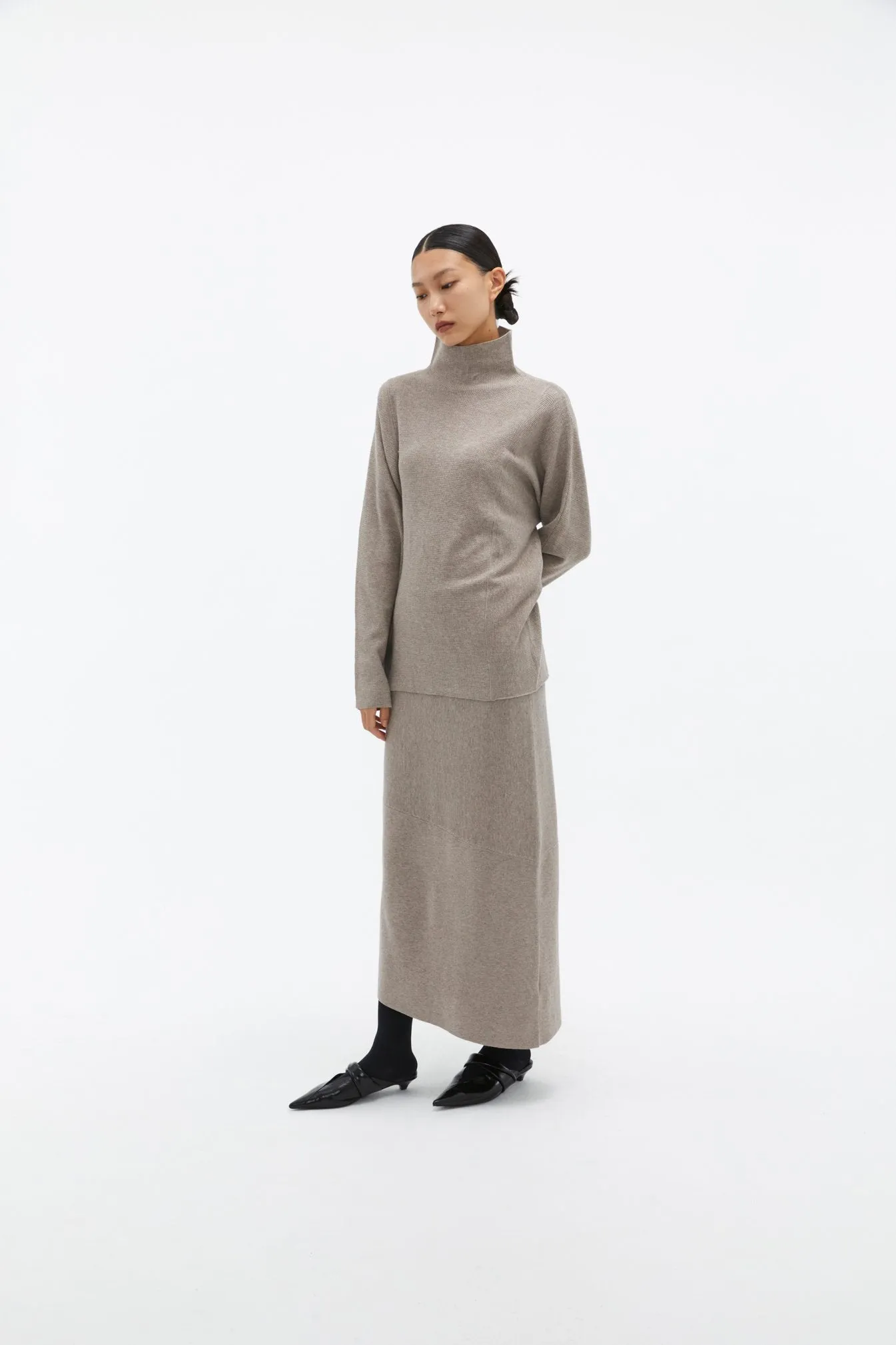 by DOE - Mock-Neck Woven Knit Sweater
