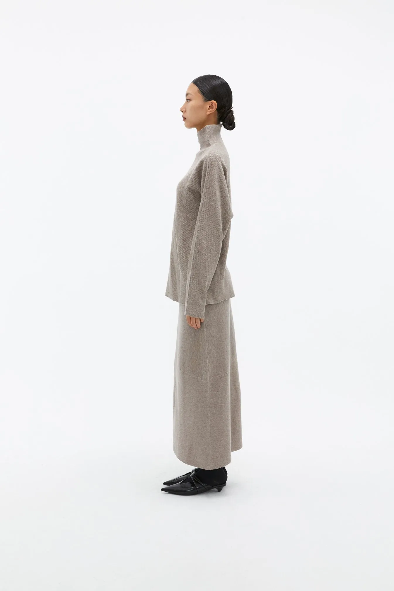 by DOE - Mock-Neck Woven Knit Sweater