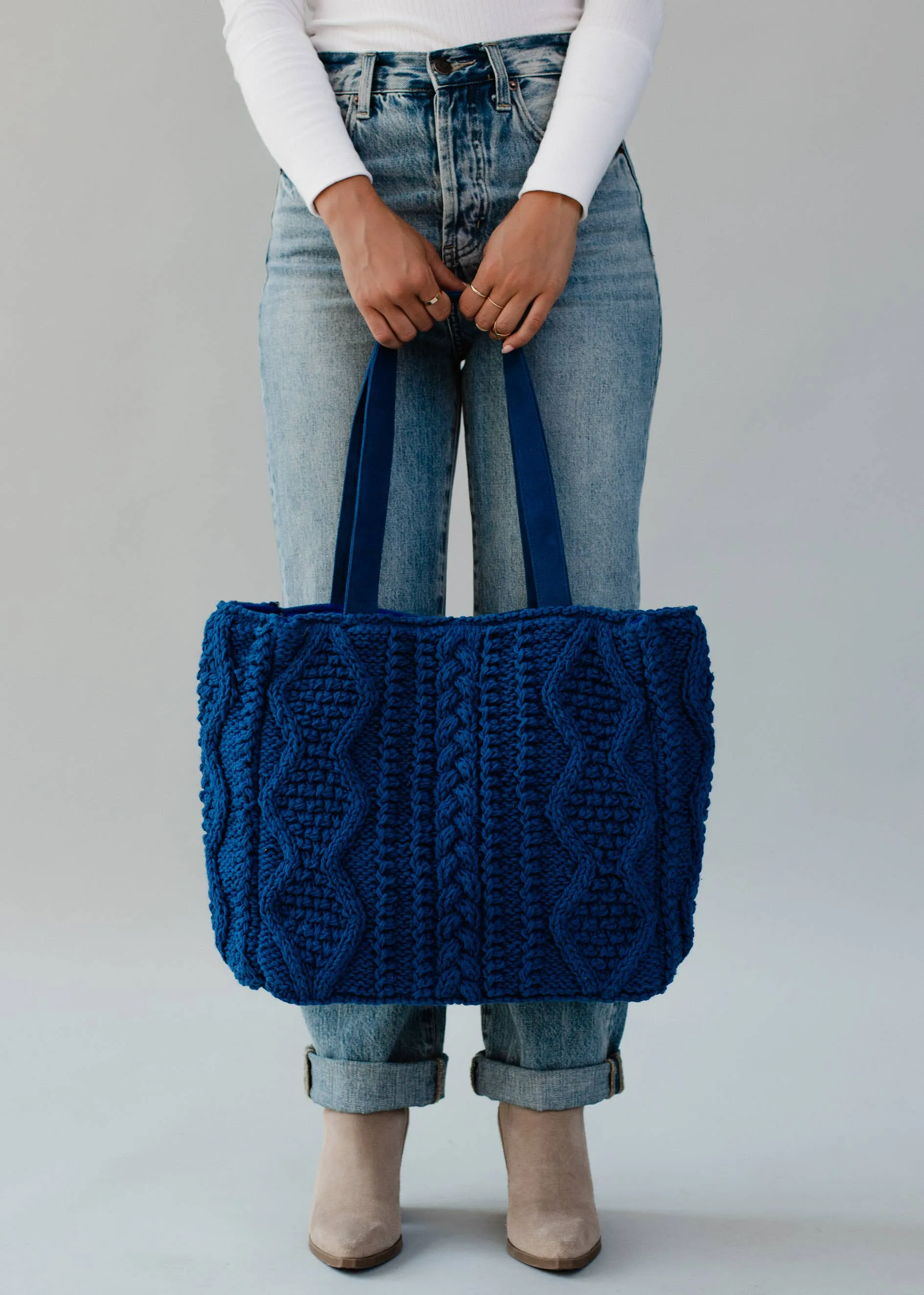 Cable Knit Tote | Multiple Color Options