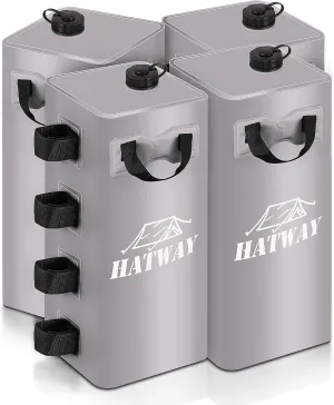 Canopy Water Bag, 220 LBS Set of 4 Leg Weights for Pop Up Canopy, Gazebo, Tent - 4 * 25L Gray