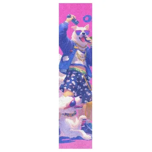 Cartoon Dog Hip Pop Neon Color Designed Grip Tape for Skateboards Anti-Tearing Grip Tape Scooters Longboard Grip Tape Waterproof mini Cruiser Skateboard Grip, 44×10 Inch