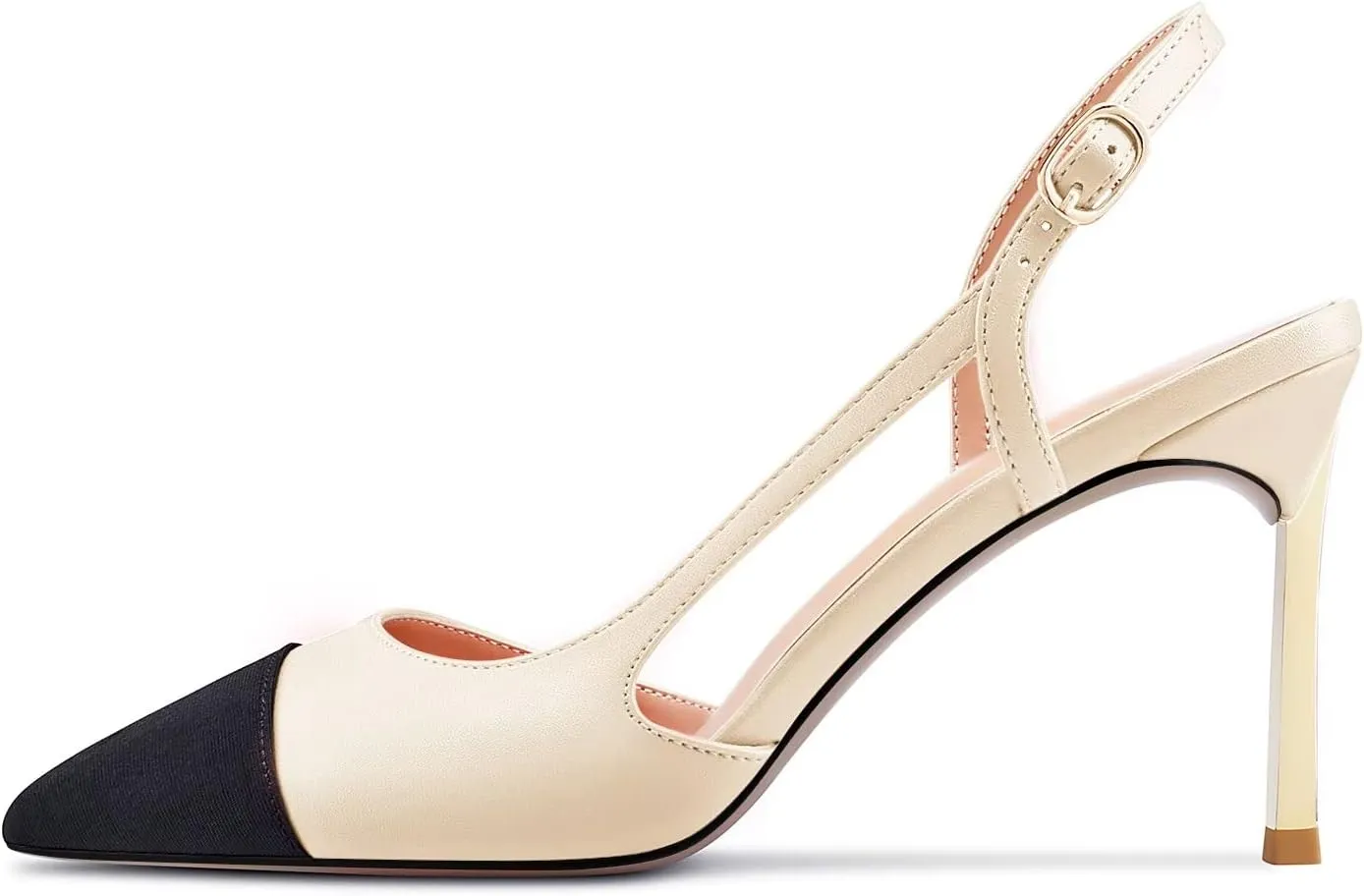 Castamere High Heel Pointed Cap Toe Slingback Pumps Wedding Prom Patchwork 3.3 Inches Heels