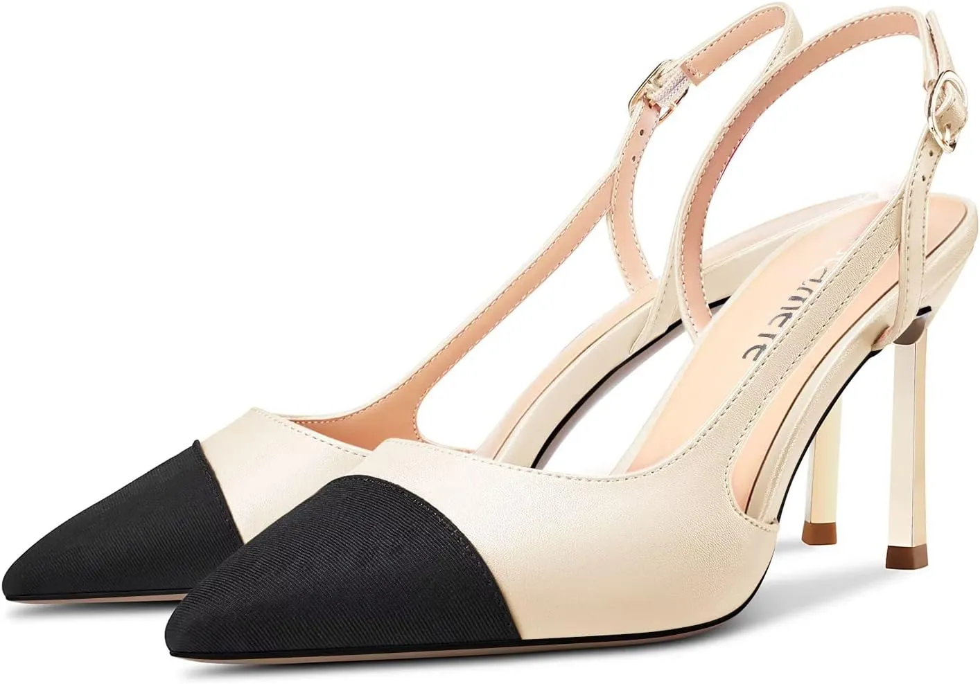 Castamere High Heel Pointed Cap Toe Slingback Pumps Wedding Prom Patchwork 3.3 Inches Heels