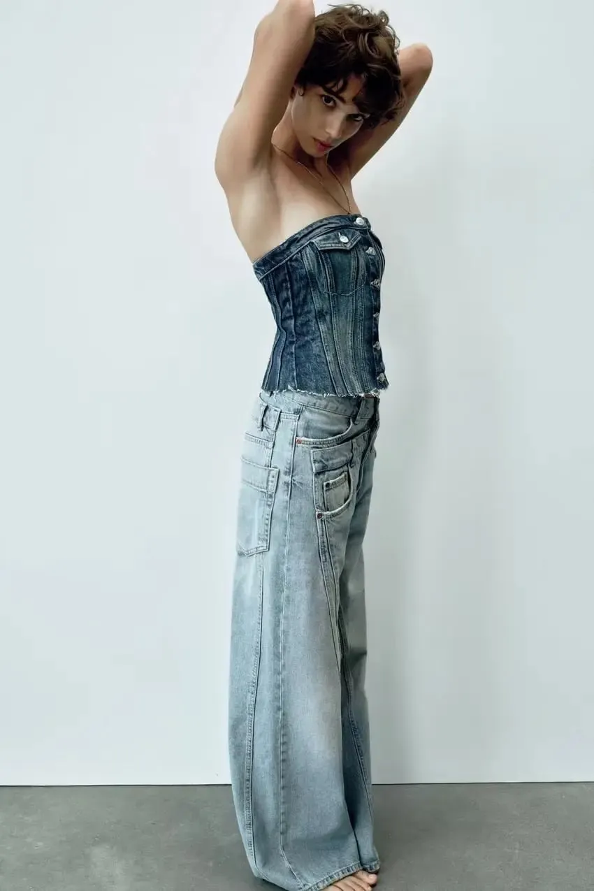 Casual Streetwear Patchwork Bliss Denim