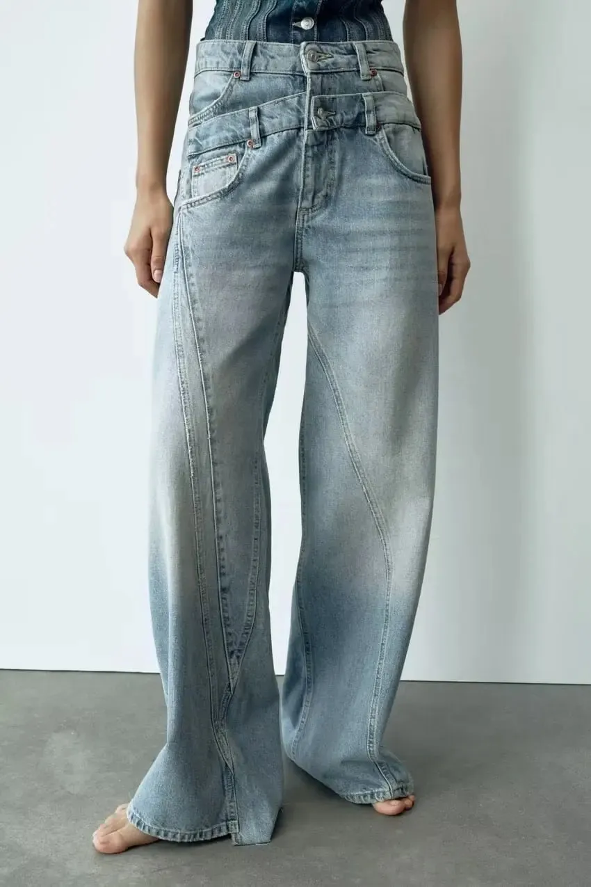 Casual Streetwear Patchwork Bliss Denim