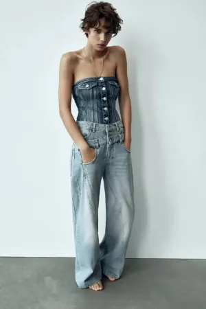 Casual Streetwear Patchwork Bliss Denim