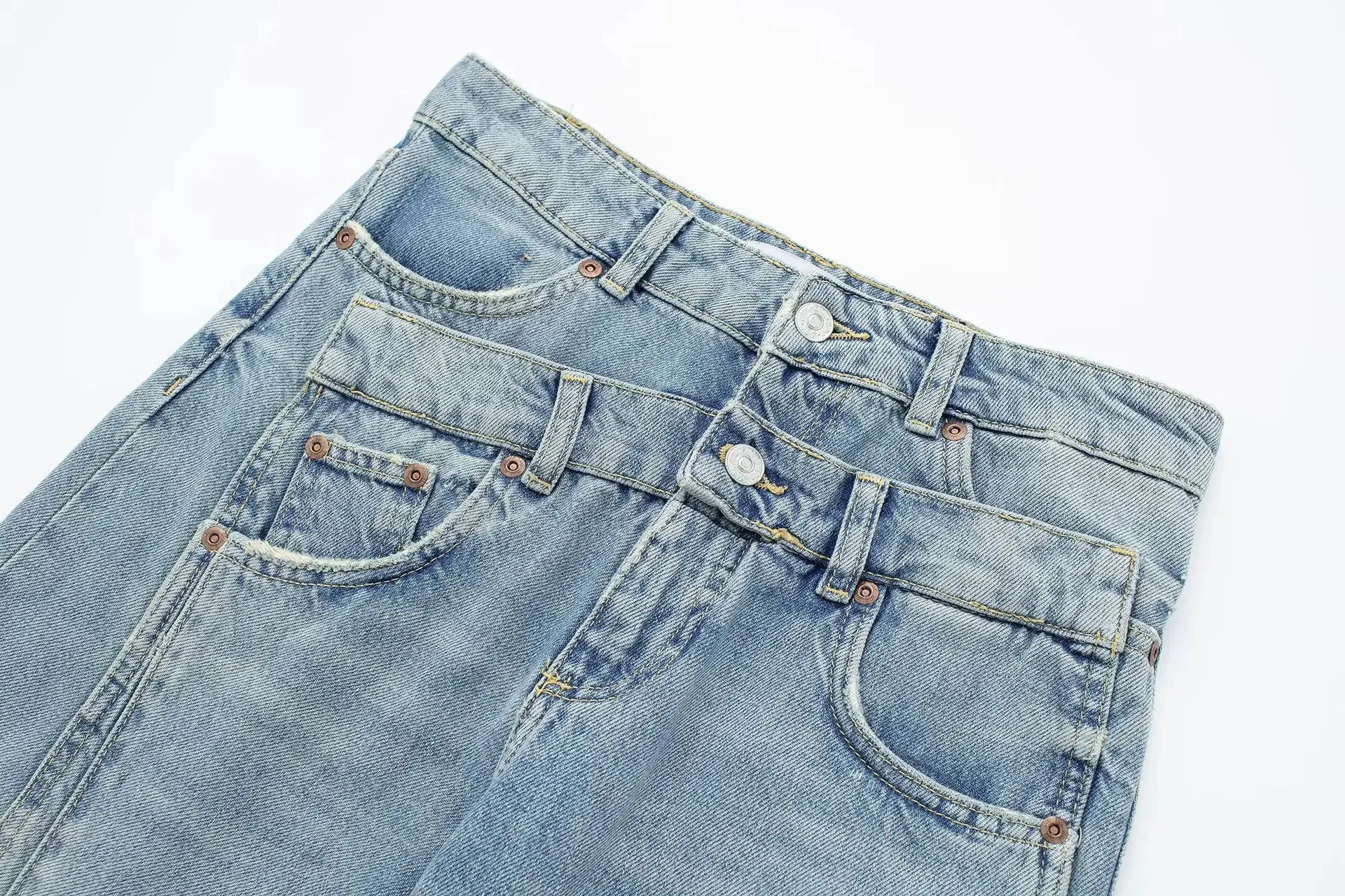 Casual Streetwear Patchwork Bliss Denim