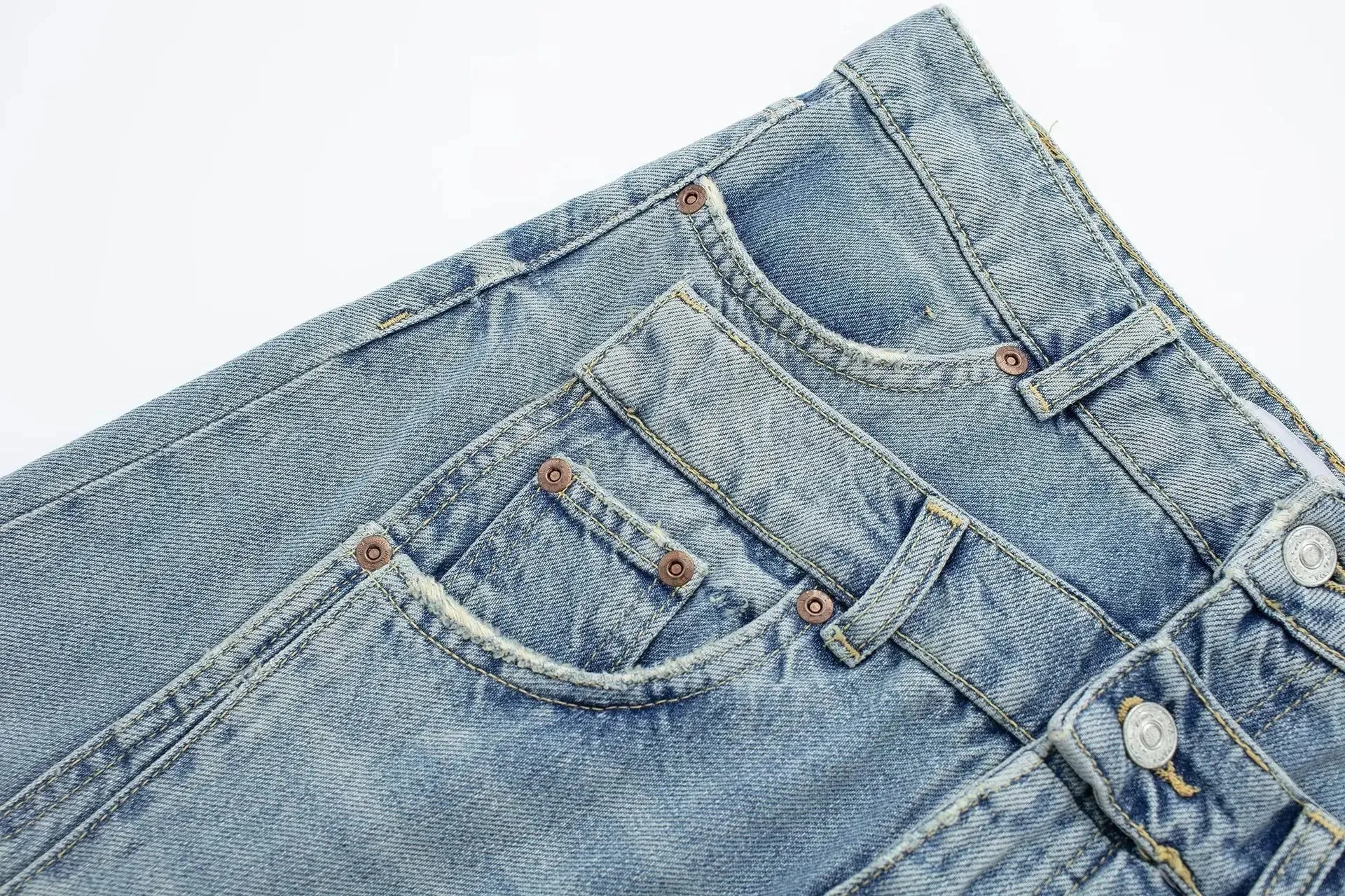 Casual Streetwear Patchwork Bliss Denim