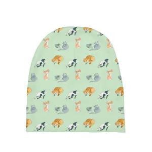Cats Pattern Baby Beanie (Green)