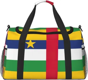 Central African flag print Carry on Bag Underseat forTraveling Personal Item Bag Travel Duffel Bag Gym Bag for Women Men