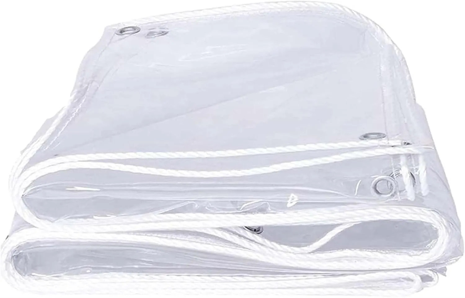 Clear Heavy Duty PVC Tarp with Grommets, Waterproof and Tear Resistant, Suitable for Patios, Greenhouses, Outdoor Fences, Chicken Coops