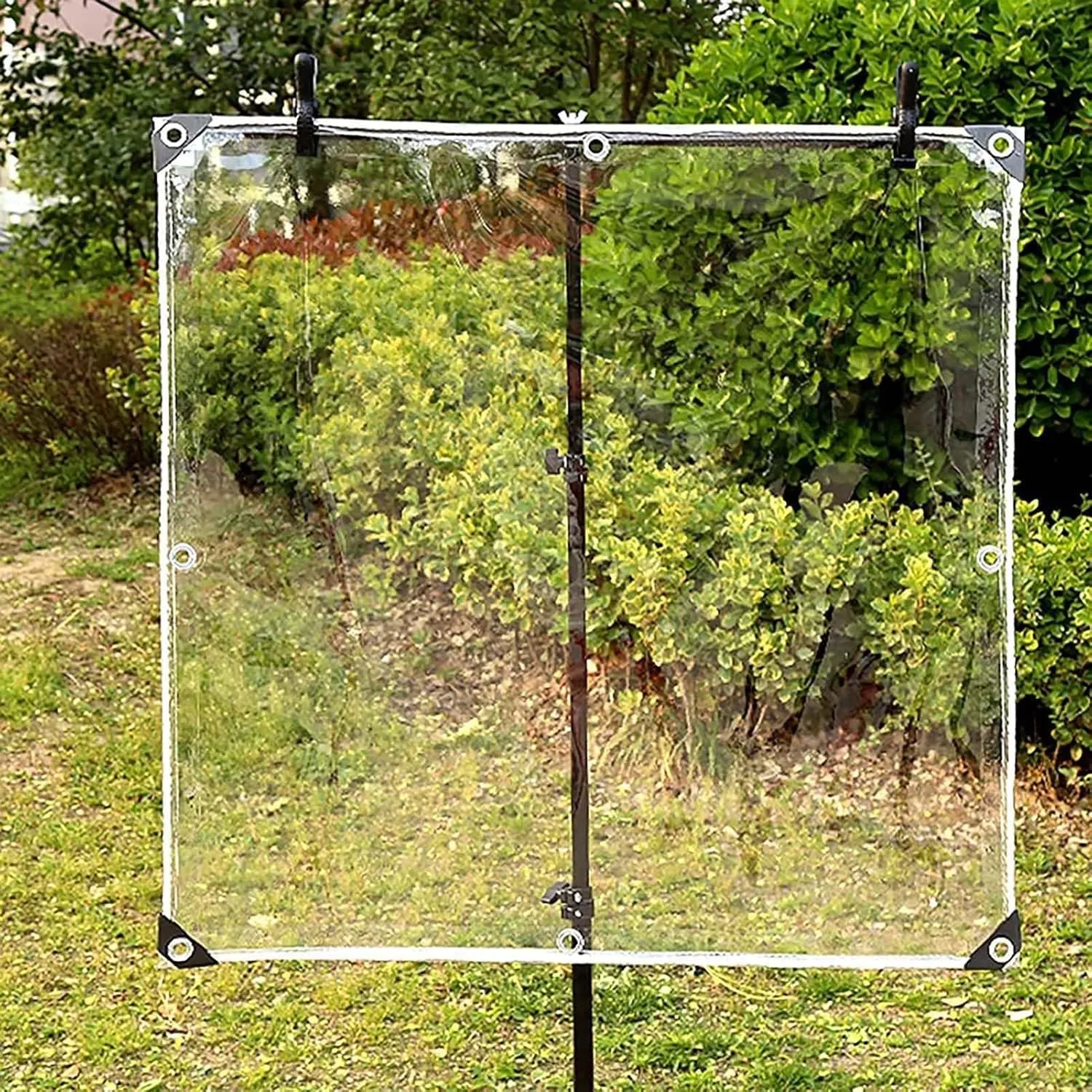 Clear Tarp, Clear Tarps with Grommets, 14Mil Thickened Transparent Tear Resistant PVC Vinyl Tarpaulin with Reinforced Edges, for Garden, Cars