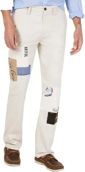 Club Room Mens Patchwork Casual Straight Leg Pants Beige 38/30