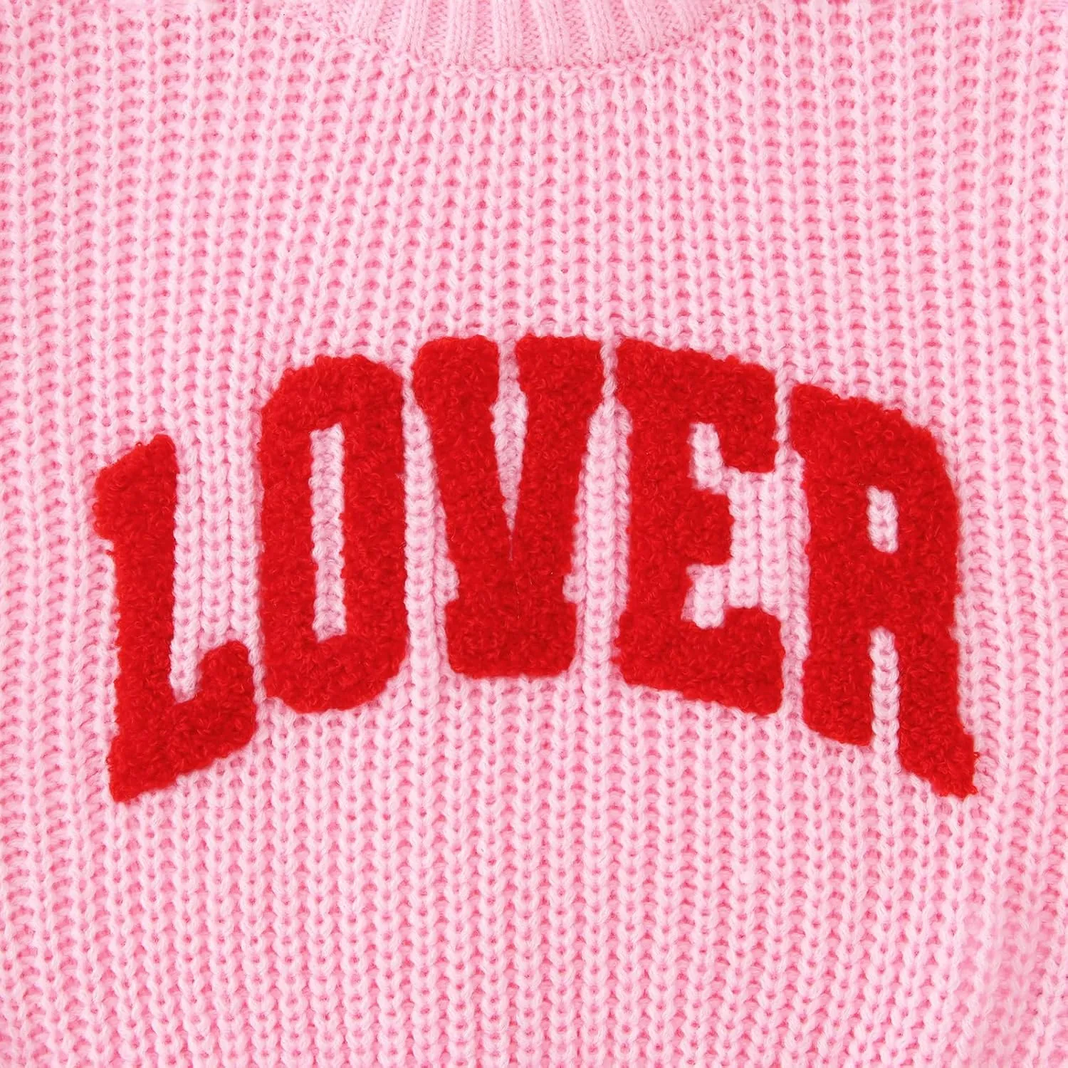 CM C&M WODRO Toddler Valentines Outfit Boy Girl Lover Embroidered Knit Sweater Kid Warm Crewneck Top Pullover Sweatshirt