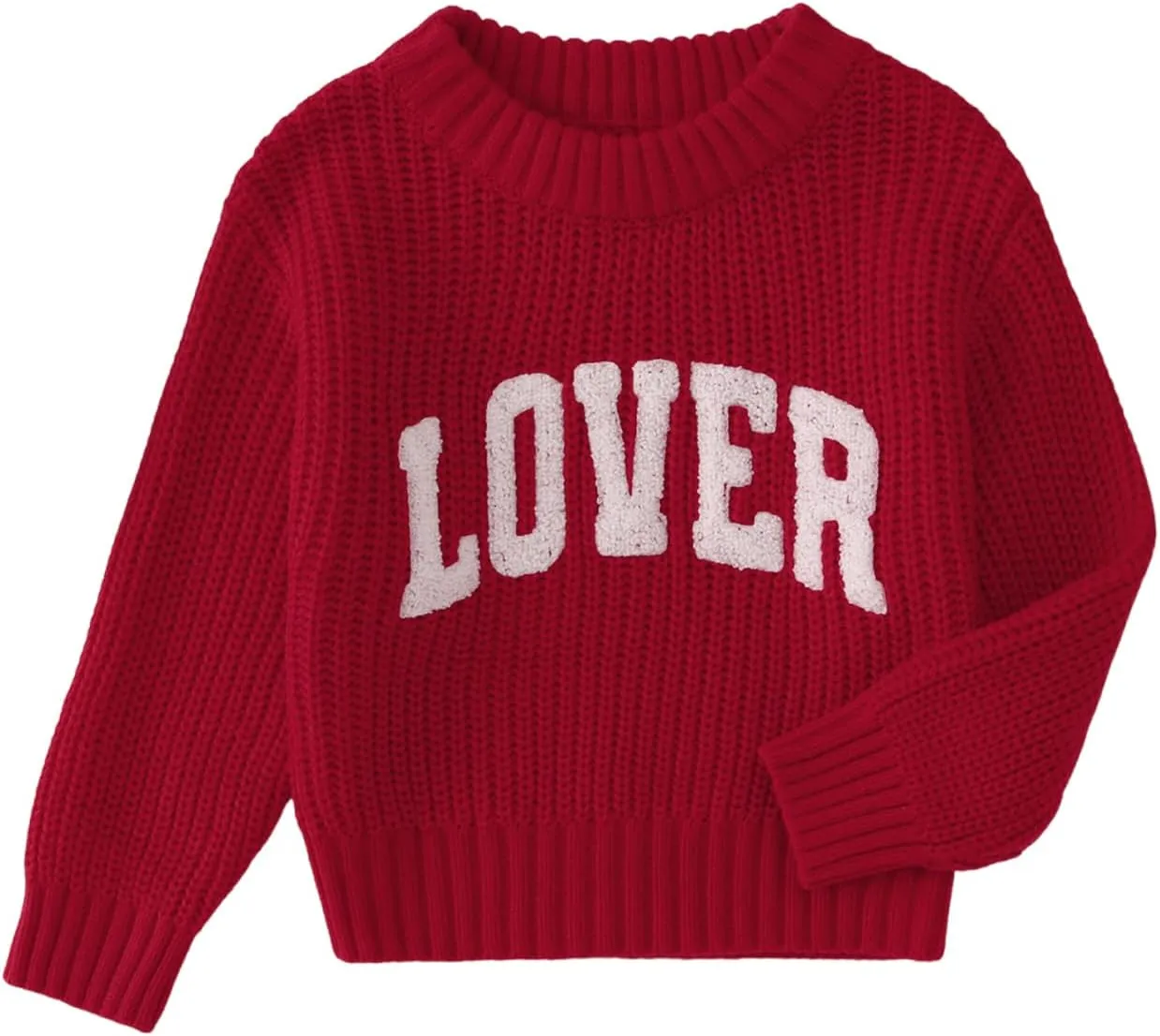 CM C&M WODRO Toddler Valentines Outfit Boy Girl Lover Embroidered Knit Sweater Kid Warm Crewneck Top Pullover Sweatshirt