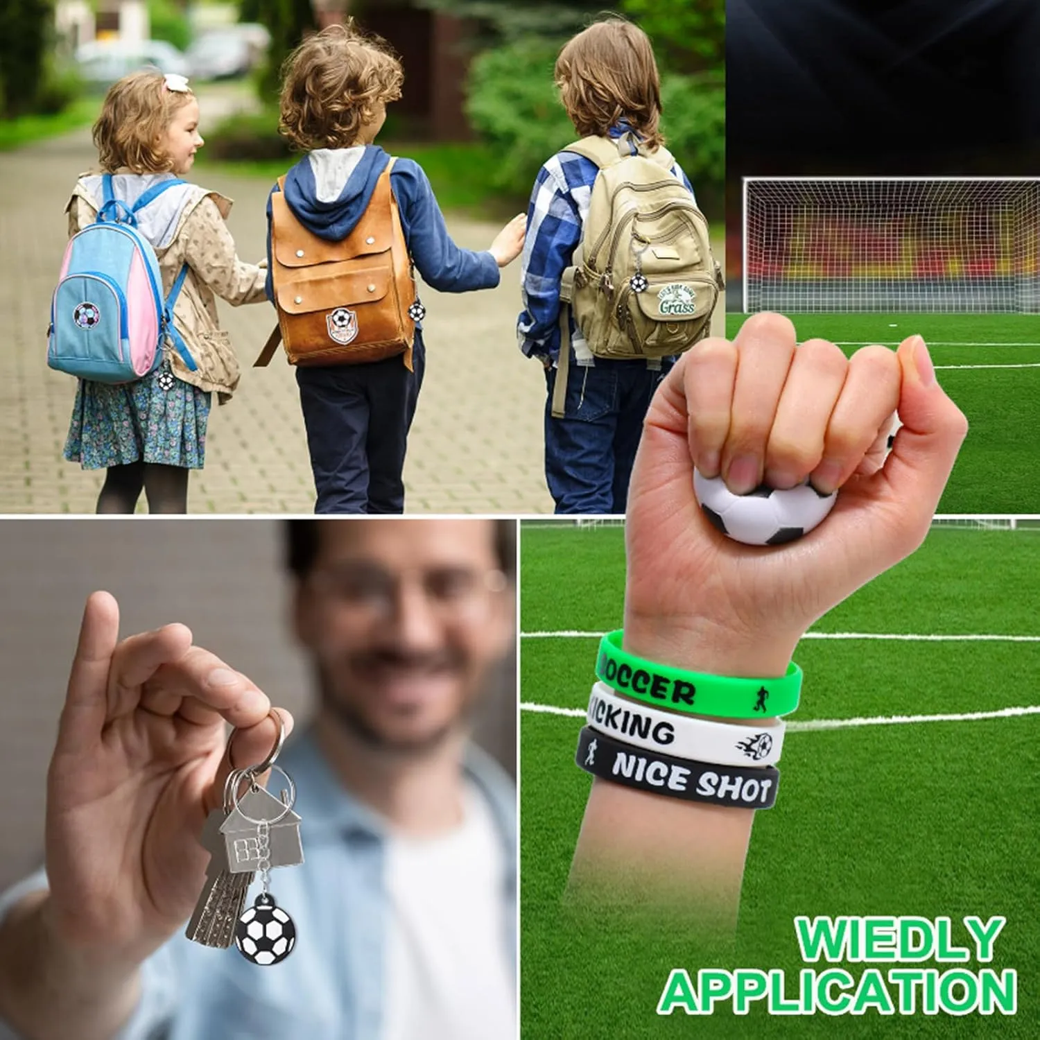 Colarr 195 Pcs Soccer Birthday Gifts Party Favors Sports Team Gift Cups Pencils Mini Book Keychains Wristbands Stickers Thank You Cards Eraser Sharpener Mini Ball for Soccer Party Supplies