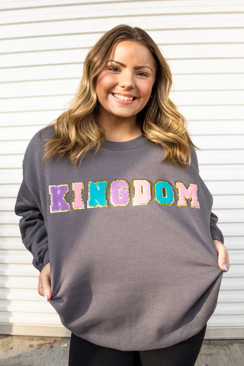 Colorful Kingdom Chenille Patch Heavy-weight Crew Sweatshirt
